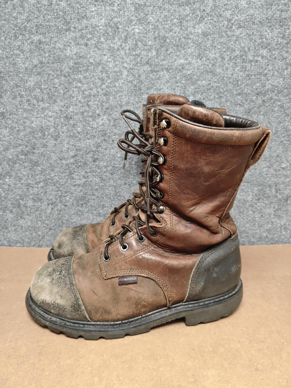 Red Wing Shoes Boots Mens Size 9.5EE Brown Leather Steel Toe Waterproof 4499